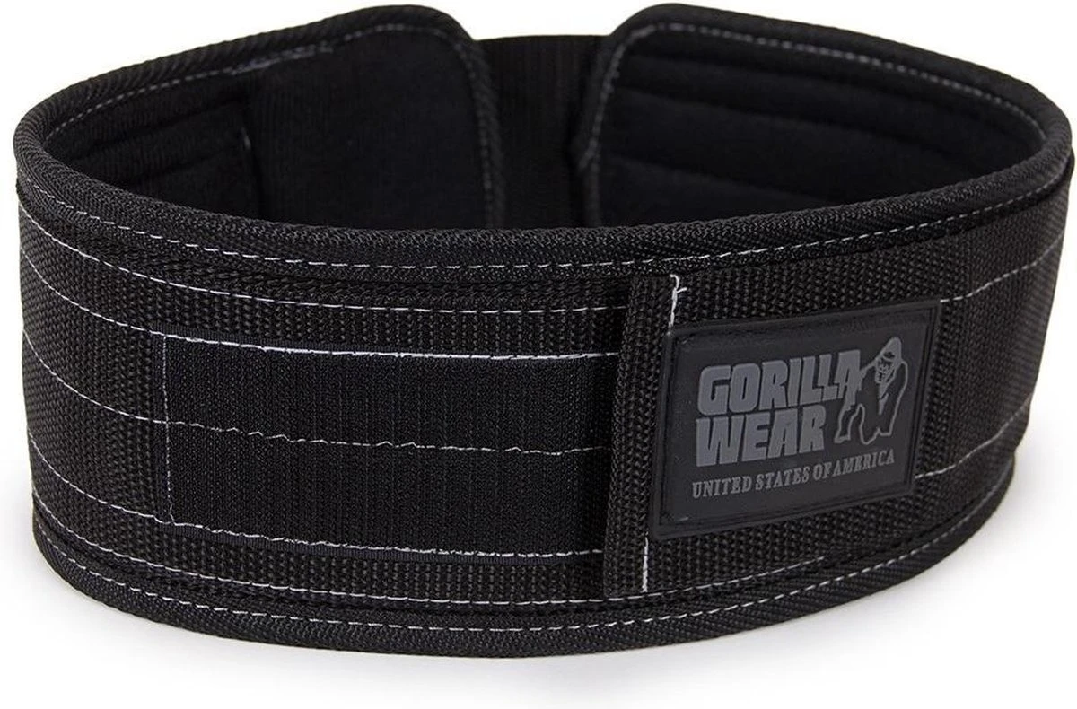 Gorilla Wear 4 Inch Nylon Belt - Lifting Belt- M/L - Zwart 6 Gorilla Wear 4 Inch Nylon Belt - Lifting Belt- M/L - Zwart - Afbeelding 4