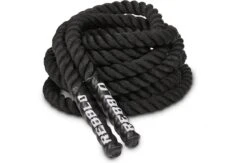 Rebblo - Battle Rope - Soft Grip - Krachttouw - 7,5 Kg Fitness Touw - 38 Mm Dik - 9 Meter - Zwart
