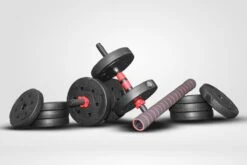 SOUTHWALL Dumbbells Set Verstelbaar Met Halterstang Tot 30kg – Verstelbare Halterset – Fitness Stang – Fitness Gewichten Set – Professionele 2-in-1 Dumbbellset – Gebruiksvriendelijk – Multifunctioneel – Dumbell Set 30 Kg – Rood/Zwart -Merkloos Winkel 1200x800 120