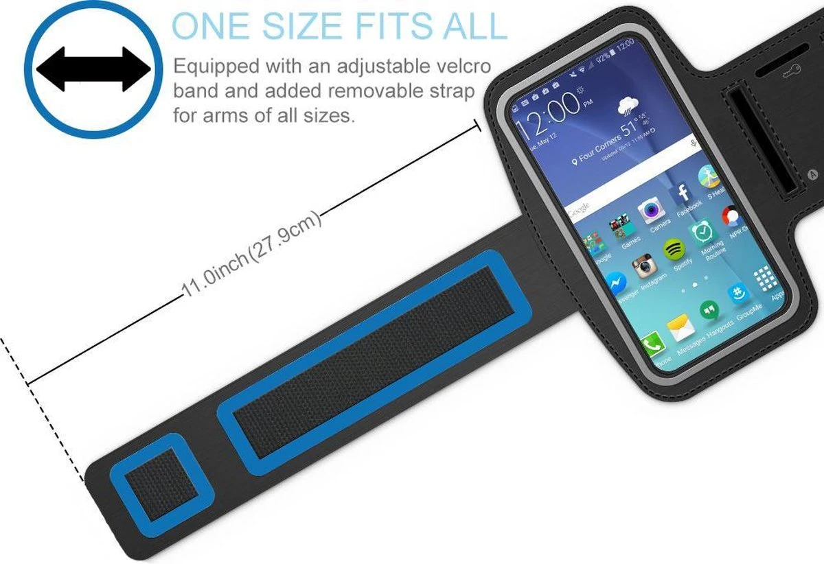 MMOBIEL Hardloop Armband Universeel Zwart - Geschikt Voor Apple IPhone, Samsung, Xiaomi, Huawei, Oppo Etc - Sportarmband - Hardlooparmband - Smartphone Houder - Sportband - Telefoon Houder - Verstelbaar 6 MMOBIEL Hardloop Armband Universeel Zwart - Geschikt Voor Apple IPhone, Samsung, Xiaomi, Huawei, Oppo Etc - Sportarmband - Hardlooparmband - Smartphone Houder - Sportband - Telefoon Houder - Verstelbaar - Afbeelding 4