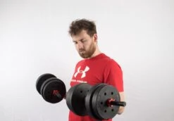 Dumbbellset 25 Kg Met Halterstang - Dumbbells Verstelbaar - Halterset - Fitness Gewichten Set - Rood/zwart 22 Dumbbellset 25 Kg Met Halterstang - Dumbbells Verstelbaar - Halterset - Fitness Gewichten Set - Rood/zwart -Merkloos Winkel 1200x836 5