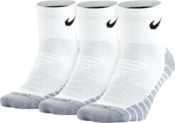 Nike Dry Cushioned Quarter Sportsokken Sportsokken - Maat 42-46 - Unisex - Wit/grijs/zwart