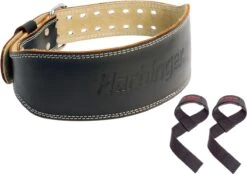 Harbinger - Pro Powerlift Riem 10mm - Gewichthefriem Van Leer - L: 84-94 Cm & Harbinger Cotton Lifting Straps