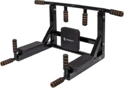 Springos Pull Up Bar | Pull Up Station | Dip Station | Krachtstation | Multifunctioneel | Wandmontage | Inclusief Montageset | Zwart/Oranje -Merkloos Winkel 1200x844 6