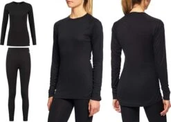 Thermo Ondergoed Dames - Set - Shirt En Broek - Zwart - M