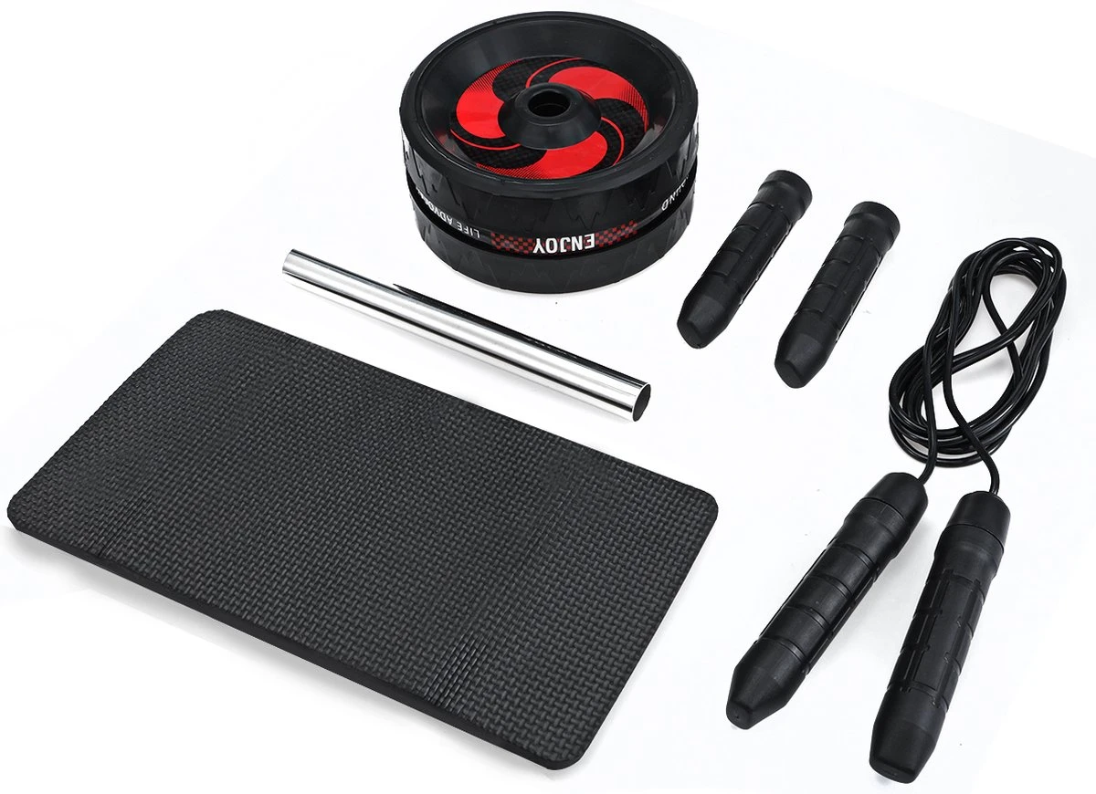 Merkloos Gracosy Ab Roller - Abdominale Oefening Roller - Met Mat En Springtouw - Voor Thuis En Gymnastiek - Voor Mannen En Vrouwen -zwart 4 Merkloos Gracosy Ab Roller - Abdominale Oefening Roller - Met Mat En Springtouw - Voor Thuis En Gymnastiek - Voor Mannen En Vrouwen -zwart - Afbeelding 2