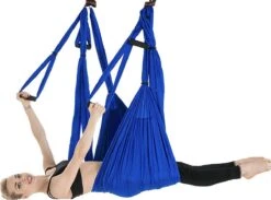 Nixnix - Yoga Hangmat - Blauw - Aerial Yoga Swing - Compleet Systeem Met 3 Sets Handgrepen - Tot 300kg -Merkloos Winkel 1200x889 5