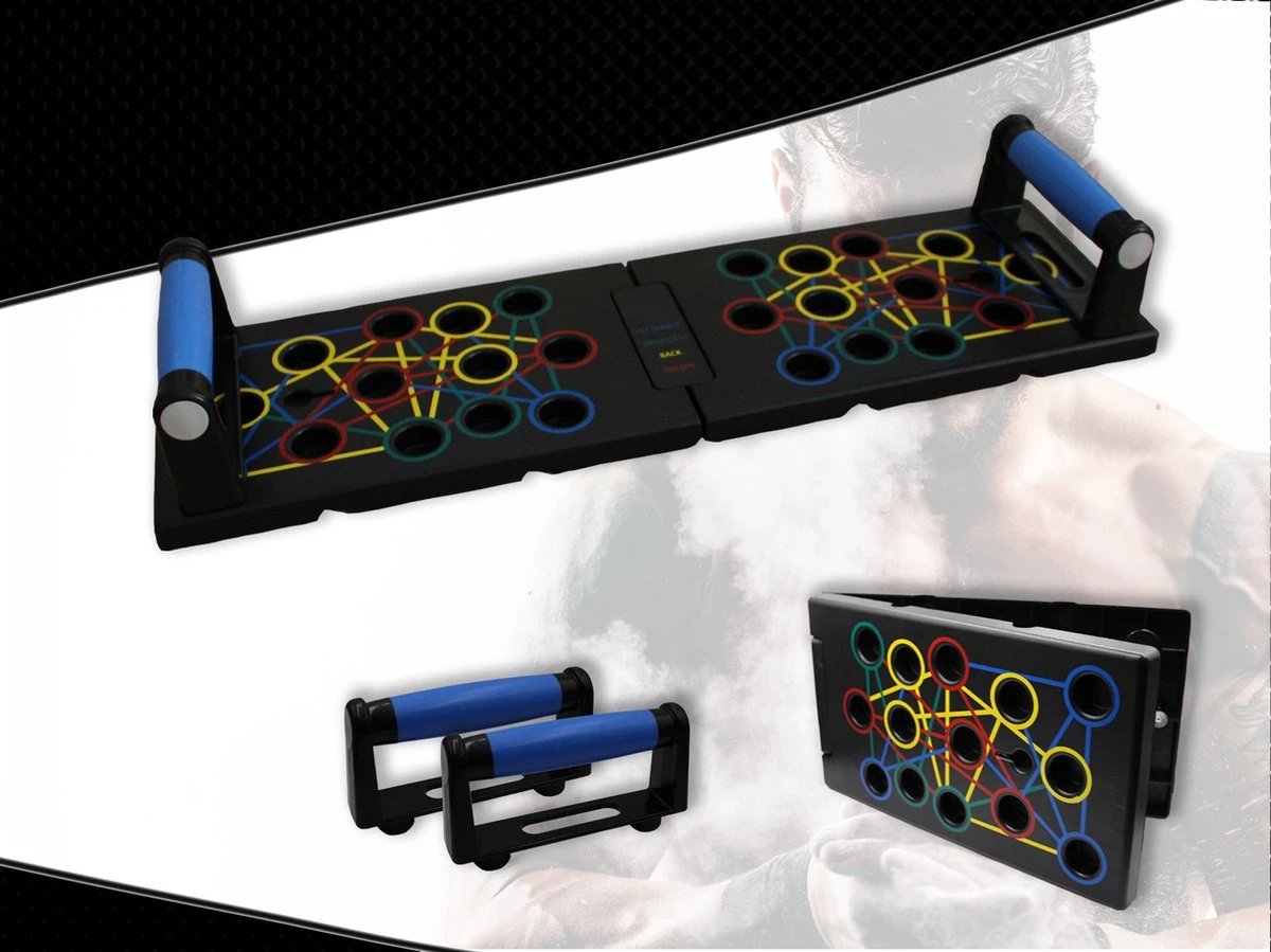 Merkloos Push Up Bord – Fitness Opdruksteunen Krachttraining - Inklapbaar – Home Workout Board – Zwart 5 Merkloos Push Up Bord – Fitness Opdruksteunen Krachttraining - Inklapbaar – Home Workout Board – Zwart - Afbeelding 3