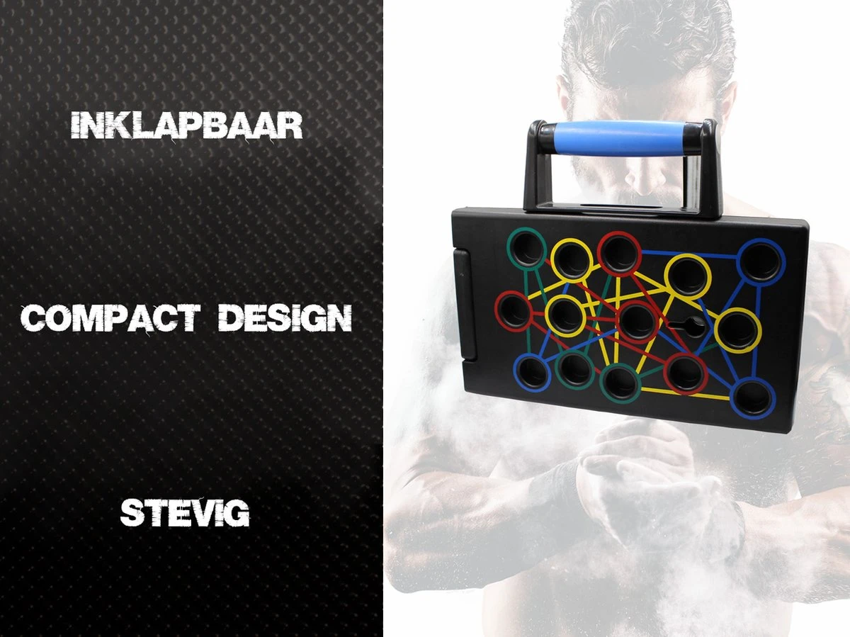 Merkloos Push Up Bord – Fitness Opdruksteunen Krachttraining - Inklapbaar – Home Workout Board – Zwart 6 Merkloos Push Up Bord – Fitness Opdruksteunen Krachttraining - Inklapbaar – Home Workout Board – Zwart - Afbeelding 4