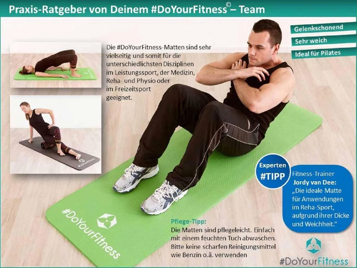 #DoYourFitness Dikke Fitness Mat - »Yamuna« - Non-slip, Duurzaam, Huidvriendelijk, Slijtvast - 183 X 61 X 1,5 Cm - Violett 9 #DoYourFitness Dikke Fitness Mat - »Yamuna« - Non-slip, Duurzaam, Huidvriendelijk, Slijtvast - 183 X 61 X 1,5 Cm - Violett - Afbeelding 7