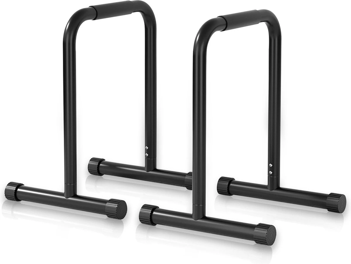 Luxari - Verstelbare Parallettes Pro - 80-90 Cm Hoogte - Anti-slip - Dip Bar - Dip Station - Krachtstation - Zwart 3 Luxari - Verstelbare Parallettes Pro - 80-90 Cm Hoogte - Anti-slip - Dip Bar - Dip Station - Krachtstation - Zwart