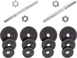 RS Sports Dumbellset - Halterset Met Gewichten - Totaal 20 Kg - 2 Stangen - Zwart -Merkloos Winkel 1200x908 3