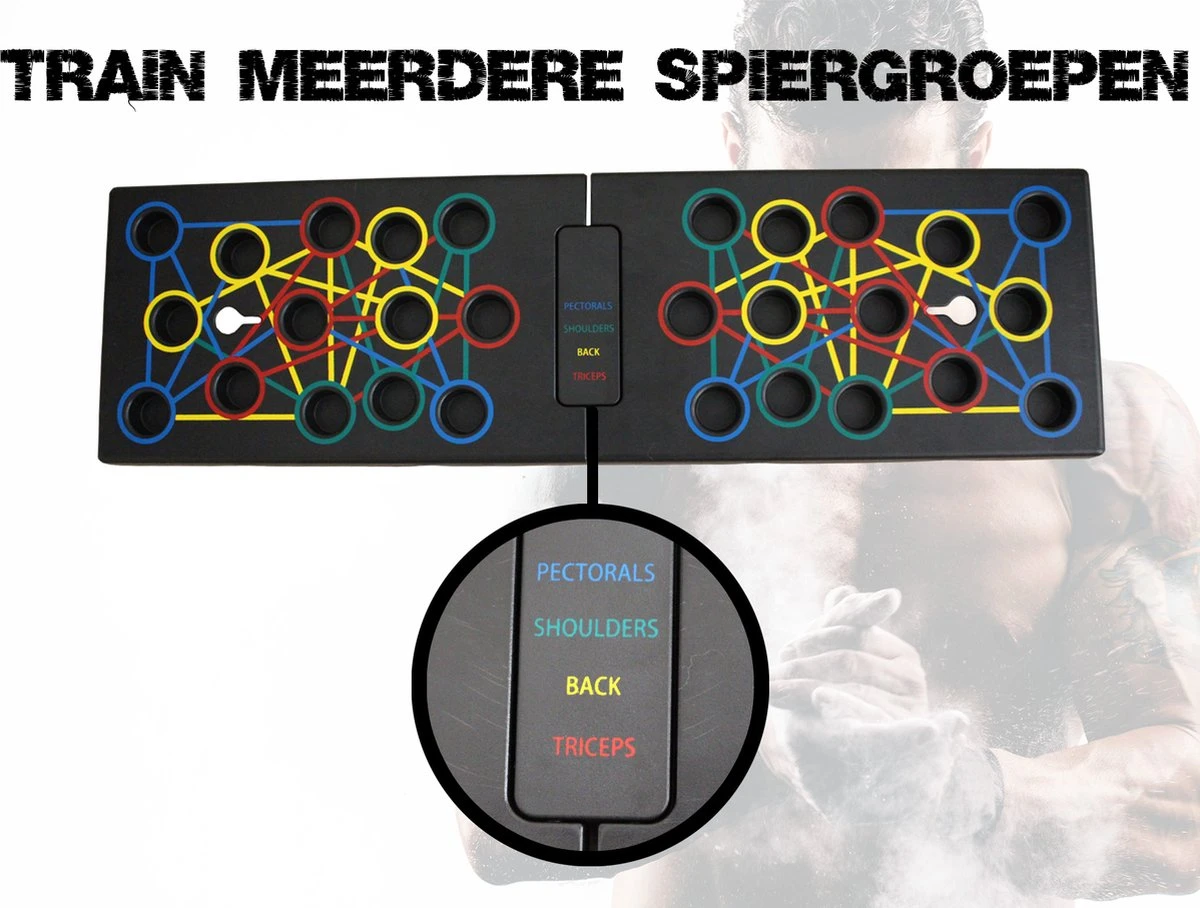 Merkloos Push Up Bord – Fitness Opdruksteunen Krachttraining - Inklapbaar – Home Workout Board – Zwart 4 Merkloos Push Up Bord – Fitness Opdruksteunen Krachttraining - Inklapbaar – Home Workout Board – Zwart - Afbeelding 2