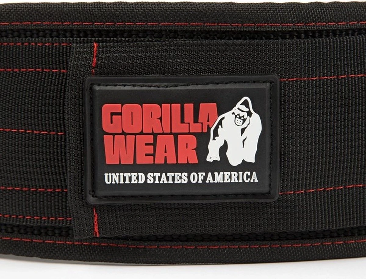 Gorilla Wear 4 Inch Nylon Lifting Belt - Zwart / Rood - S/M 5 Gorilla Wear 4 Inch Nylon Lifting Belt - Zwart / Rood - S/M - Afbeelding 3