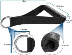 MJ Sports Premium Strap Handles Inclusief 2 Karabijnhaken - Handvatten Set - Voor Krachtstations En Weerstandsbanden - Cable Crossover - Fitness - Handgrepen Met D-ring - Zwart -Merkloos Winkel 1200x923 8