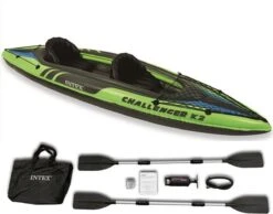 Intex Challenger K2 Kayak - Opblaasboot - 2-Persoons - Groen/Zwart -Merkloos Winkel 1200x941 3