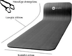 RS Sports Fitnessmat / Trainingsmat NBR - Zwart- 180 X 60 X 1,5cm - Met Draagkoord -Merkloos Winkel 1200x941 6