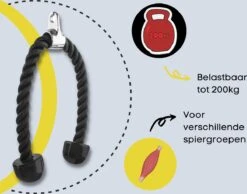 Merkloos Tricep Rope - Trekkoord Voor Krachtstation - Zwart - Nylon 70 CM -Merkloos Winkel 1200x943 5