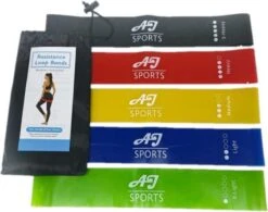 AJ-Sports Latex Weerstandsbanden - Booty Bands - Fitness Elastiek - Weerstandbanden - Set Van 5 Weerstandsbanden - 5 Verschillende Weerstanden - Resistance Band - Fitness Band - Fitness - Workout - Inclusief Draagtas -Merkloos Winkel 1200x945 7