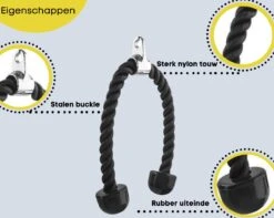 Merkloos Tricep Rope - Trekkoord Voor Krachtstation - Zwart - Nylon 70 CM -Merkloos Winkel 1200x959 13