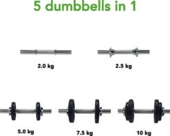 RS Sports Dumbellset - Halterset Met Gewichten - Totaal 20 Kg - 2 Stangen - Zwart -Merkloos Winkel 1200x960 13