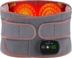 Royal WM - PRO - Rugbrace - Onderrug - Massage - Grijs - Vibererend - Verwarmend - Rugband - Orthopedisch