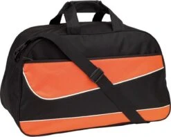 Merkloos Oranje/zwarte Sporttas/weekendtas 55 Cm - 50 Liter - Fitness/sporttassen - Weekendtassen/reistassen