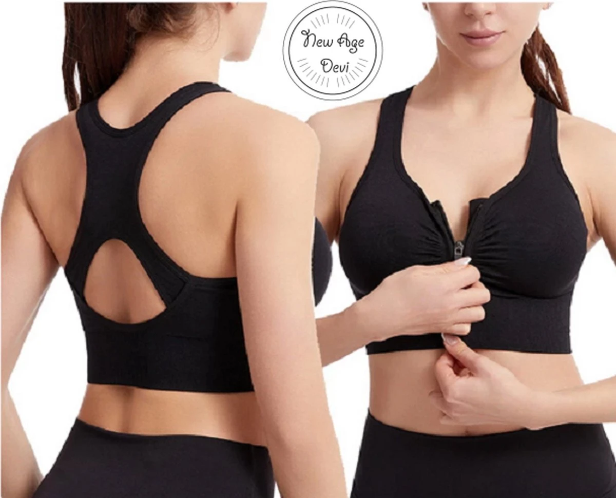 Sportbeha Met Voorsluiting - Zwart - Small 11 Sportbeha Met Voorsluiting - Zwart - Small - Afbeelding 9