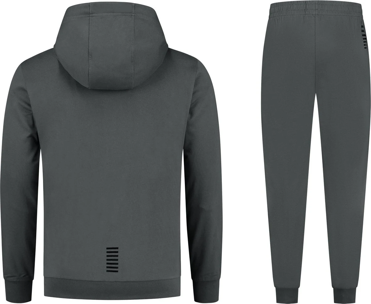 Emporio Armani EA7 Train Core ID Hooded Joggingpak Trainingspak - Maat S - Mannen - Donker Grijs 4 Emporio Armani EA7 Train Core ID Hooded Joggingpak Trainingspak - Maat S - Mannen - Donker Grijs - Afbeelding 2