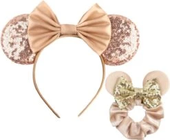 LIXIN Mickey Mouse Diadeem En Scrunchie - Kleur 2 - Haarband Dames - Haar Scrunchies - Meisjes - Tieners - Vrouwen - Volwassenen - Lichtgewicht - Haarelastiek - Haarsieraad - Gekleurde Haarelastiek - Haaraccessoires