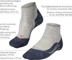 FALKE RU4 Endurance Short Hardlopen Anti Blaren, Anti Zweet Functioneel Garen Heren Sportsokken Wit - Maat 42-43 -Merkloos Winkel 1200x995 8