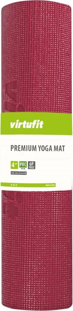 VirtuFit Premium Yoga Mat - Sportmat - Fitness Mat - Anti-slip - Dik (4 Mm) - Plum -Merkloos Winkel 282x1200