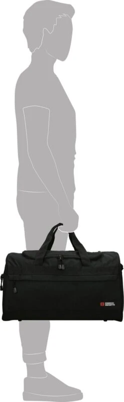 Merkloos Sporttas/reistas Zwart Met Kunstleer 50 Cm -Merkloos Winkel 372x1200 2