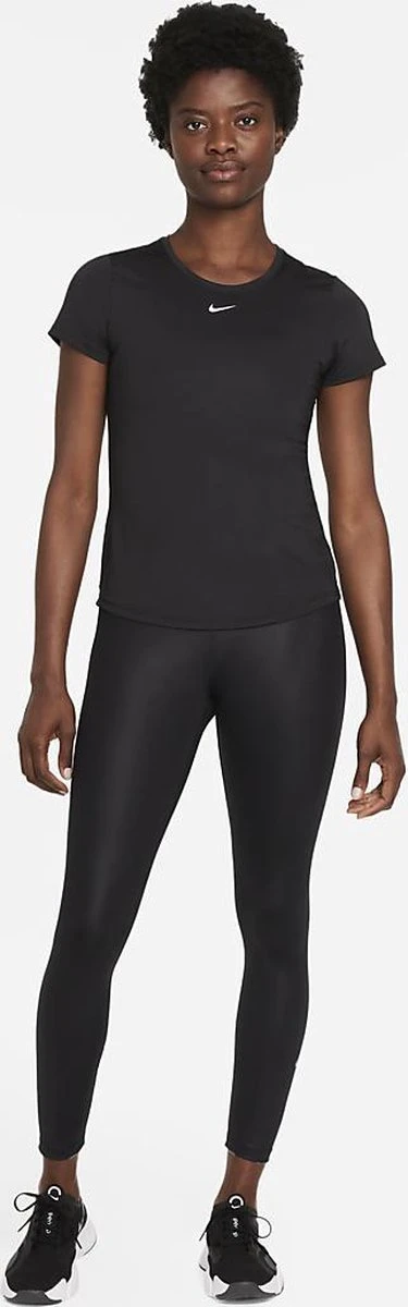 Nike One Dri-FIT Ss Slim Sportshirt - Dames - Zwart - Maat M 14 Nike One Dri-FIT Ss Slim Sportshirt - Dames - Zwart - Maat M - Afbeelding 12
