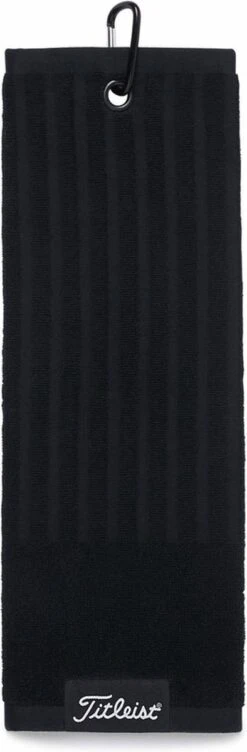 Titleist Tri Fold Players Towel Black, Handdoek Zwart