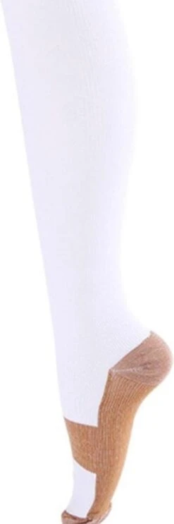 Compressie Vliegtuigsokken - Steunkousen Voor Op Reis – Reis Sokken – Compressie Kousen – Reiskousen – Sportsokken - Wit - Maat 40 - 47 (L/XL) -Merkloos Winkel 399x1200 17