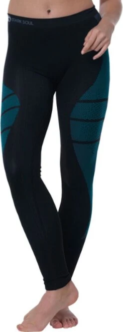 Dames Sportset - Thermo - Sportshirt Met Lange Mouwen - Sportlegging Lang - Quick Dry - Zwart/Turquoise - Maat L/XL -Merkloos Winkel 445x1200 2