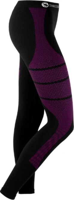 Dames Sportset - Thermo - Sportshirt Met Lange Mouwen - Sportlegging Lang - Quick Dry - Zwart/Roze - Maat S/M -Merkloos Winkel 447x1200