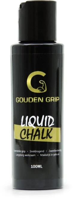 Gouden Grip Liquid Chalk 100ml + GRATIS Griptraining E-Book - Vloeibaar Magnesium - Vloeibaar Kalk - Vloeibaar Krijt - Crossfit - Klimmen - Powerlifting - Gewichtheffen - Calisthenics