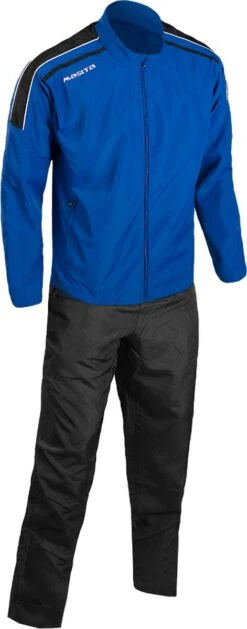 Masita | Trainingspakken Heren - Comfortabel Duurzaam 100% Polyester - Trainingsjack & Broek Combinatie - Presentatiepak Striker - ROYAL BLUE/BLAC - XL