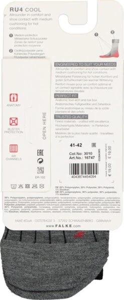 FALKE RU4 Endurance Cool Hardlopen Anti Blaren, Anti Zweet Functioneel Garen Dames Sportsokken Zwart - Maat 39-40 -Merkloos Winkel 495x1200 6