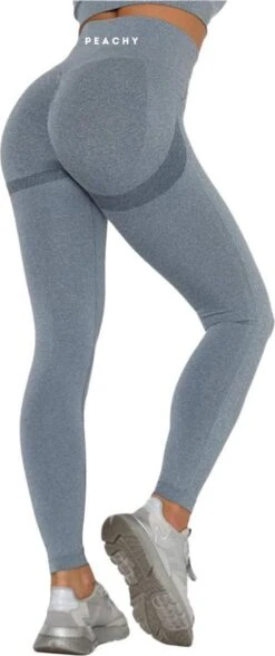 Peachy® Sportlegging Dames Met Top - Sportkleding - Sportbroek - Sportshirt - Sportoutfit - Sporttop - Yoga - Fitness Set - Scrunch Butt - Dames Legging - Fashion Legging - Broeken - Gym Sports - Blauw - Maat S - High Waist -Merkloos Winkel 503x1200 2
