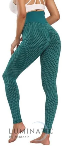 TikTok Legging - Sportlegging Dames - Squat Proof En Fitness Legging - Yoga Legging - High Waist Sport Legging - Anti Cellulite - Shapewear Dames - Push Up - Butt Lifter - Sportkleding Dames | Luminatic® | Groen | XL