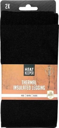 Heatkeeper Thermo Kinderlegging 2-pack - Zwart - Maat 164/176
