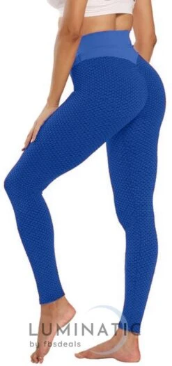 TikTok Legging - Sportlegging Dames - Squat Proof En Fitness Legging - Yoga Legging - High Waist Sport Legging - Anti Cellulite - Shapewear Dames - Push Up - Butt Lifter - Sportkleding Dames | Luminatic® | Blauw | XL