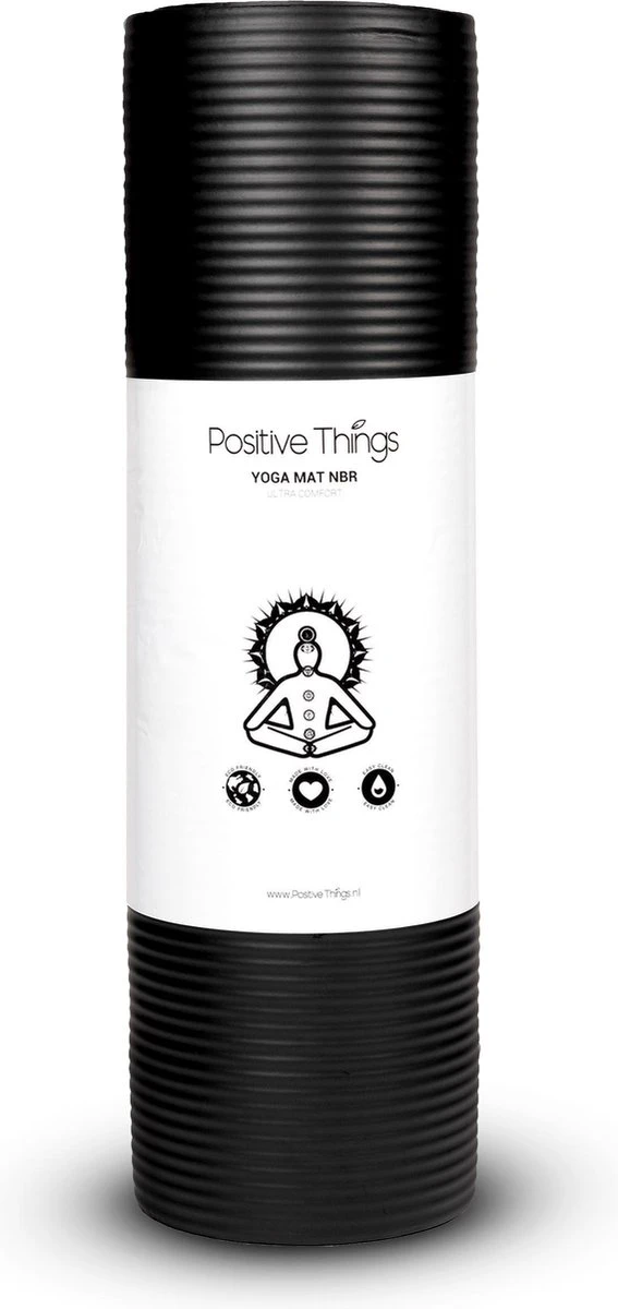 Yoga Mat Sportmat Fitnessmat Antislip NBR - 1 Cm Zwart 12 Yoga Mat Sportmat Fitnessmat Antislip NBR - 1 Cm Zwart - Afbeelding 10