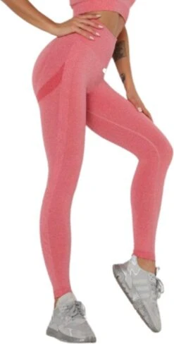Peachy® Sportlegging Dames Met Top - Sportkleding - Sportbroek - Sportshirt - Sportoutfit - Sporttop - Yoga - Fitness Set - Scrunch Butt - Dames Legging - Fashion Legging - Broeken - Gym Sports - Roos - Maat L - High Waist -Merkloos Winkel 607x1200 10