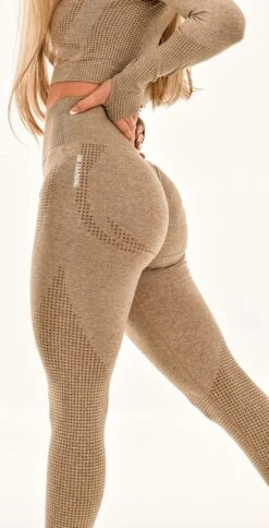 Vital Sportoutfit / Sportkleding Set Voor Dames / Fitnessoutfit Legging + Sport Top (beige) -Merkloos Winkel 613x1200 14