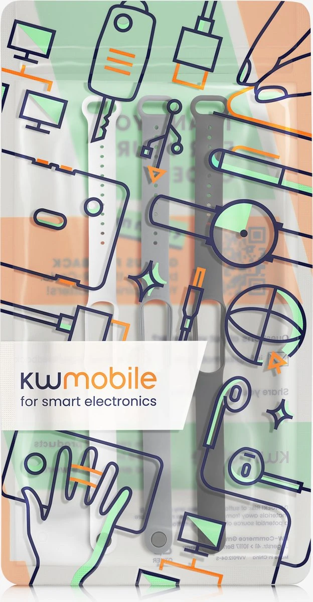 Kwmobile Horlogeband Voor Xiaomi Mi Smart Band 6 / Mi Band 6 / Band 5 - 3x Siliconen Bandje In Zwart / Donkergrijs / Wit - Voor Fitnesstracker 4 Kwmobile Horlogeband Voor Xiaomi Mi Smart Band 6 / Mi Band 6 / Band 5 - 3x Siliconen Bandje In Zwart / Donkergrijs / Wit - Voor Fitnesstracker - Afbeelding 2