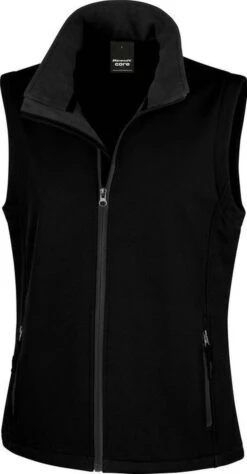 Result Softshell Casual Bodywarmer Zwart Voor Dames - Outdoorkleding Wandelen/zeilen - Mouwloze Vesten L